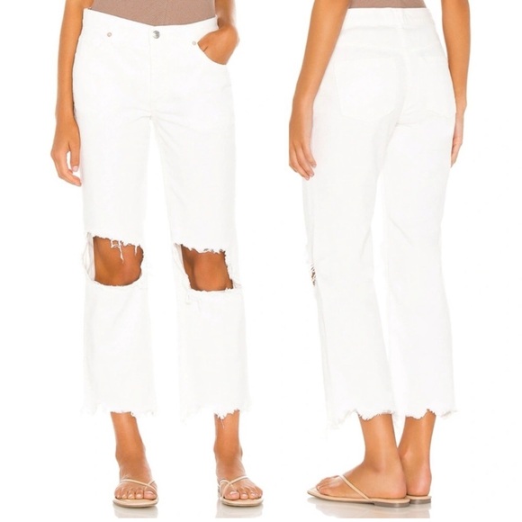 #50 Free People Distressed Jeans Size 29 - Picture 1 of 7